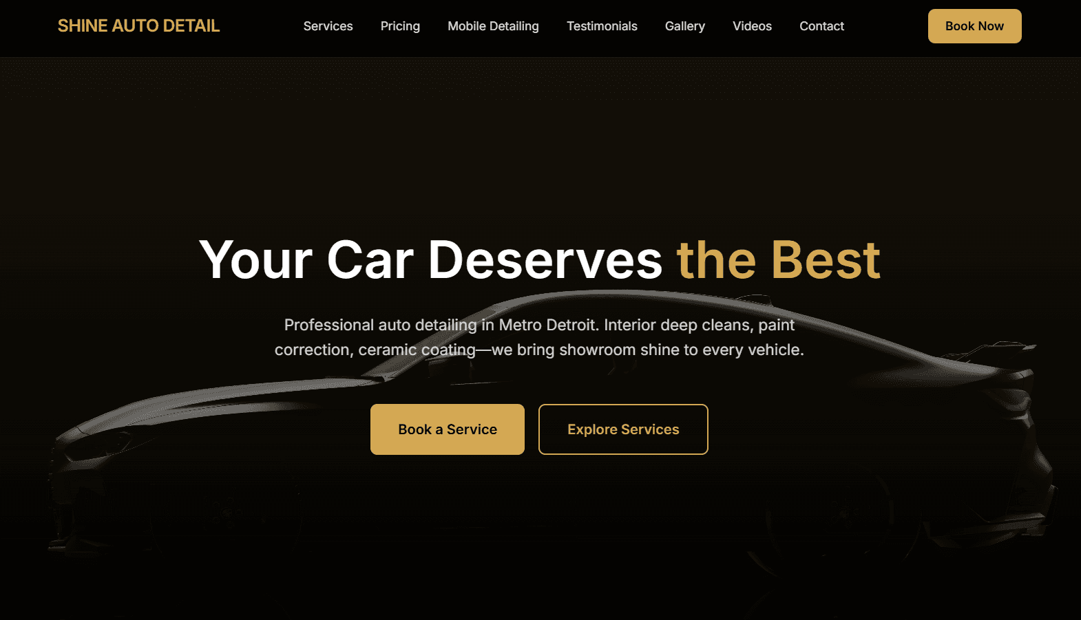 Auto Detail & Car Wash — website concept preview