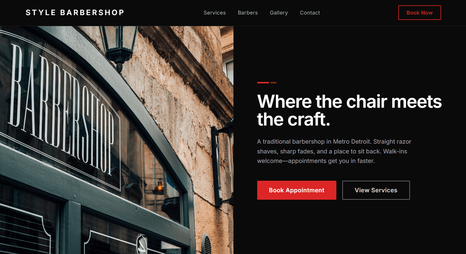 Barber Shop / Salon — website concept preview