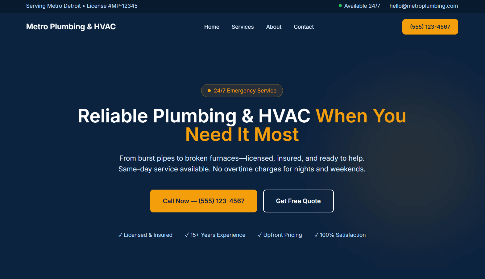 Local Service Business — website concept preview